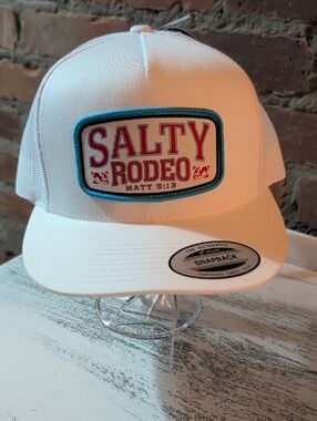Salty Rodeo White Snapback Hat